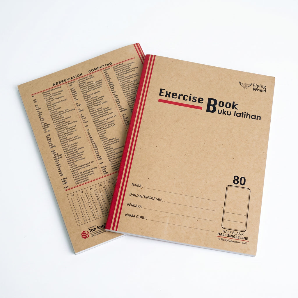 F5 Kraft Buku Tulis Latihan / Exercise Note Book/ Buku Latihan Sekolah 80 Pages
